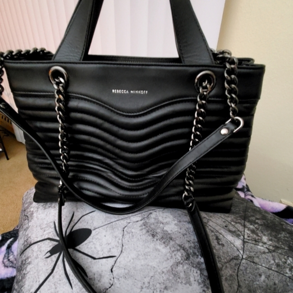 Rebecca Minkoff   black quilted  leather bag